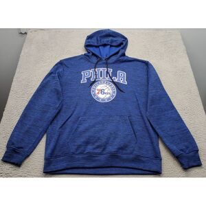 Philadelphia 76ers NBA Hoodie Basketball Men L Blue Fleece Lined Kangaroo Pocket